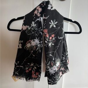 Floral Black and Pink Scarf
